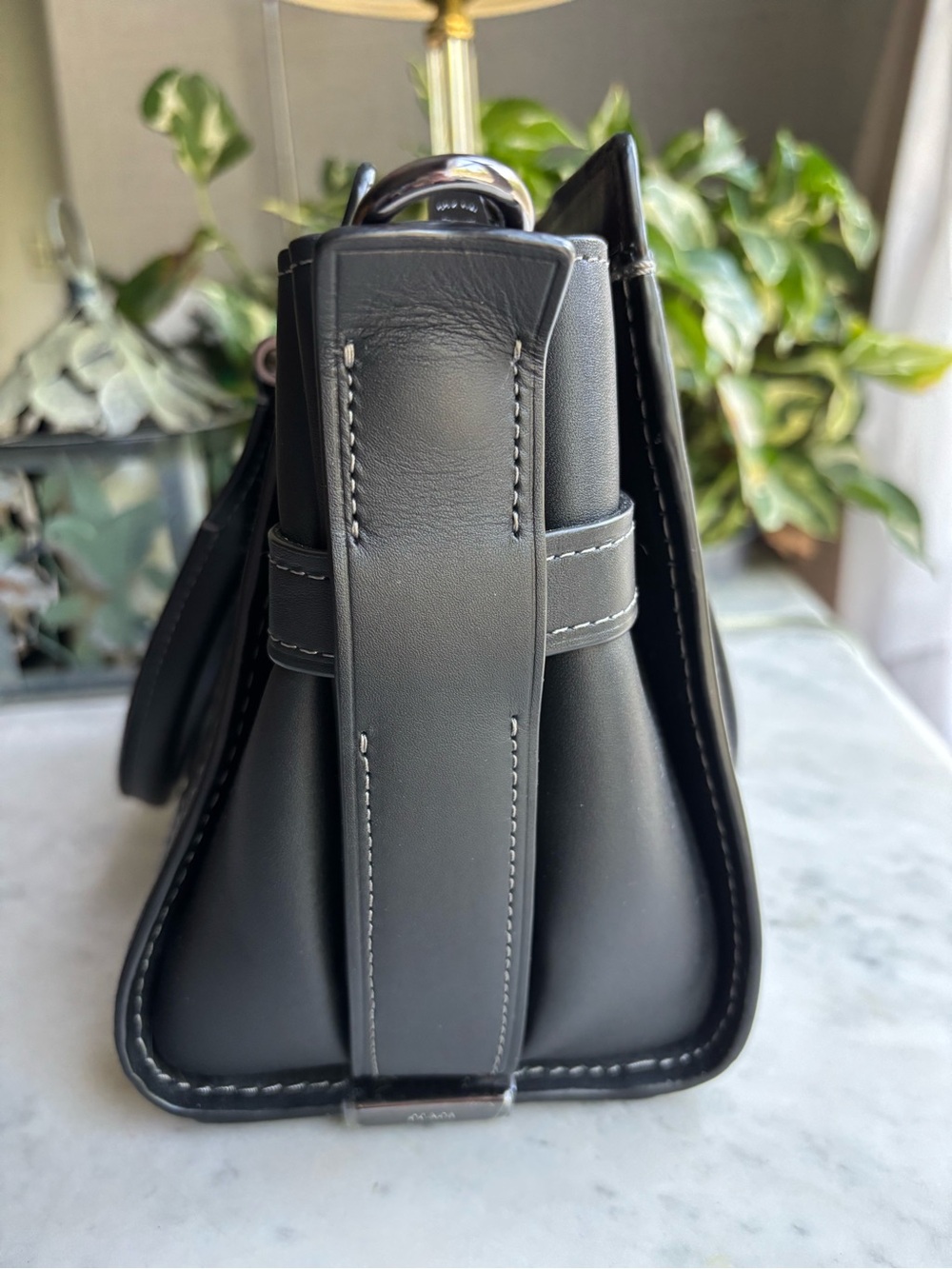 Coach Black Floral-Appliqué Leather Swagger 27 with Signature Turnlock - Picture 6 of 16
